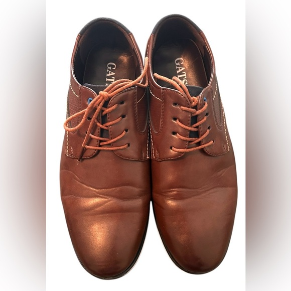 GATSBY Dress Shoes Lisse Oxford Orthopedic Leather Brown‎ Mens Size 9 US